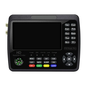 V10 Pro Satelitné Vyhľadávanie Signálu Meter HD Satelitný TV Signál Finder DVB-S/S2/S2X/T/T2 COMBO 4.3 Palcový LCD Digitálny Signál Meter