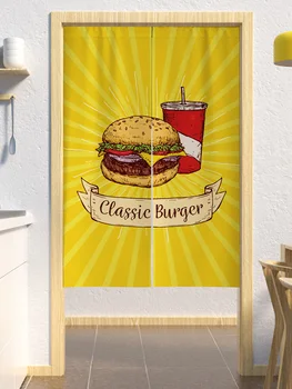 Hamburger Dvere Závesy Nápoj Cola Norenovi Opony Kuchyne, Reštaurácie, Vstup Oblasť Dekoratívne Závesy Visí Pol-Záclony