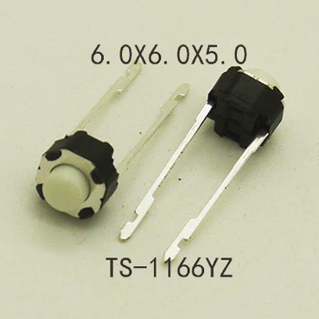 30/60PCS 6x6x5/4.3 mm Uprostred 2PIN DIP Dlho Pin Mini Tlačidlo Prepínač pre Audio PCB montáž Momentálne Takt Prepnúť Tlačidlo medi