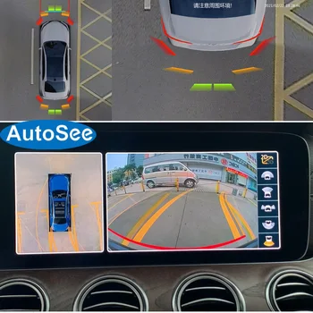 fit OEM monitore 2017 pre pre Mercedes Benz C trieda auto 360 stupeň fotoaparát vtáčej panoramatickým výhľadom okolo DVR dash dynamické zadnej strane