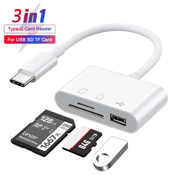 Typ C SD TF Mikro Čítačka Pamäťových Kariet USB C OTG vysokorýchlostné Dátové Vysielač pre Macbook Huawei Samsung Xiao Univerzálny