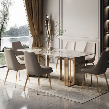 Moderný jednoduchý obdĺžnikový rokovania tabuľke talianskej high-end hladké skalné stôl a stoličky zmes nábytok vlastné veľkoobchod