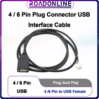4 6 Pin Konektor Konektor USB Rozhranie Káblového Adaptéra Pre Android autorádia Navigácie, Multimédiá GPS autorádia Prehrávač