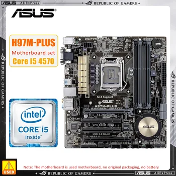 LGA 1150 Doske Auta ASUS H97M-PLUS+I5 4570 Intel H97 4×32GB DDR3 PCI-E 3.0 M. 2 USB3.0 Micro ATX, Pre Core i7/i5/i3/ cpu
