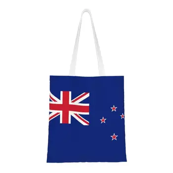 Vlastné Nový Zéland Vlajka Nakupovanie Plátno Tašky Ženy Opakovane Potraviny Tote Tašky Shopper