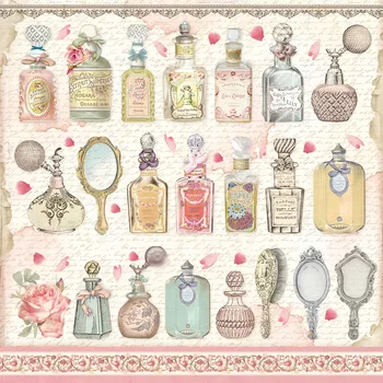 Kawaii Papiernictvo Nálepky Retro Vintage Parfum Fľašu Rose Nastaviť Nevyžiadanej Vestník Denník Dekoratívne Mobile IPAD Scrapbooking urob si sám