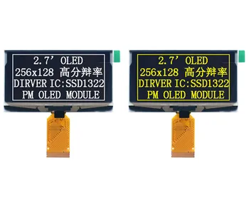 IPS 2,7 palca 30PIN SPI Biela/Žltá PM OLED Displej SSD1322 SSD1363 Jednotky IC 256*128 Paralelné Rozhranie 16 Šedej Stupnice