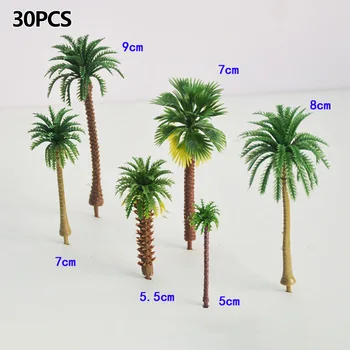 30Pcs Zmiešaný Model Stromy Kokosové Palmy Rozsahu Strom DIY Park Rainforest Scenérie Usporiadanie Krajiny Príslušenstvo Miniatúrne hospodárskych Zvierat