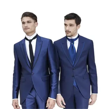 Muži Obleky Slim Fit 3 Ks Klasické Modré Oblečenie, Sako, Vesta Nohavice/Svadby Ženích Formálne Muž Set/Business Bunda Kostým Homme