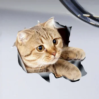 Auto Samolepky 3D Cute Cat Rodiny, Spálne, Wc Mačiatko, Dekorácie, Nálepky, PVC Samolepky Realistické a Zaujímavé Nálepky