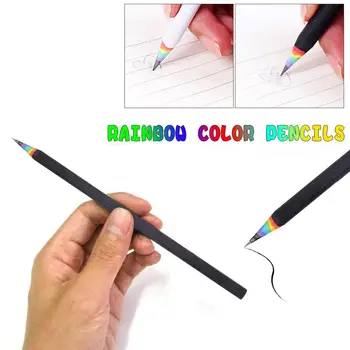 5 ks Ceruzky Hb Rainbow Farebné Ceruzky, Písacie potreby Detí a Písanie, Maľovanie Dodávky HB kancelárskeho Papiera Rainbow Dodávky Penc X0R3