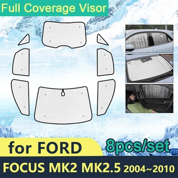 Úplné Pokrytie Slnečníky Na Ford Focus MK2 MK2.5 Sedan Hatchback 2004~2010 Auta Na Ochranu Pred Slnkom Windshields Bočné Okno Príslušenstvo