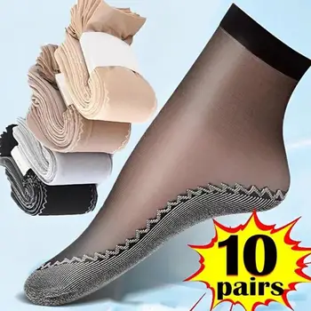 10 Párov Ponožky Ultratenké Priedušná Non-slip Bezšvíkové Transparentné Ponožky Letné Bavlna Jediným Vidieť Cez Ponožky na Denné Nosenie