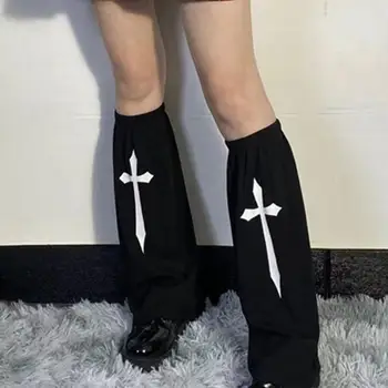 Ženy, Dievčatá Gotický Punk Teľa-Dĺžka Ponožky Harajuku Hip Hop Čierna Biela Meč Vytlačené Leg Warmers Jy21 21 Dropship