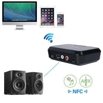 Bluetooth Prijímač NFC/USB Disku Hudby, Čítanie Stereo Bezdrôtový Adaptér 3,5 mm AUX/RCA Auto Reproduktor Bluetooth Audio Prijímač