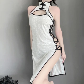 Sexy Cosplay Retro Cheongsam Jednotné Čínsky Sexy Spodná Bielizeň, Spodná Bielizeň Qipao Šaty Žena Výšivky Erotické Šaty, Kostým