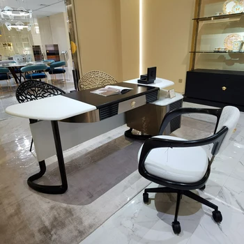 Svetlo luxusný moderný počítačový stôl taliansky návrhár high-end fashion stôl šéf stôl