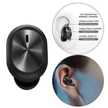 2xSingle Bluetooth 5.0 Slúchadlá Bezdrôtové Slúchadlá Slúchadlá Slúchadlá s Mikrofónom Black