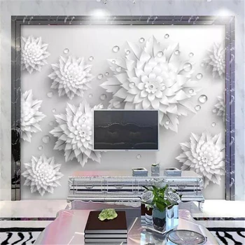 beibehang Custom white krásne jednoduché, moderné 3D pozadia na stenu papier 5d obývacia izba, spálňa nástenná maľba papier peint 8d tapety