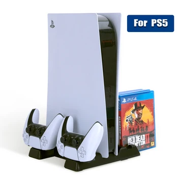 Pre PS5 Vertikálne Hra Chladiaci Ventilátor Stojan pre PlayStation 5 Digital Edition s 10 Hra, Sloty pre Dual Regulátor Nabíjania
