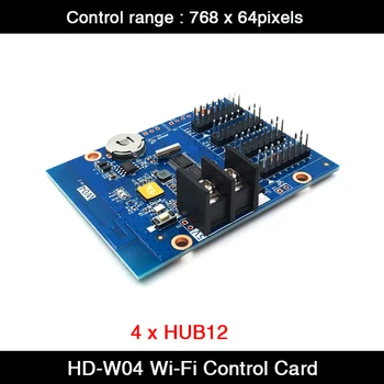 HD-W04 Karty Wifi Single-Dvojitá Farebná LED Ovládanie Karty 768*64 Pixelov Bezdrôtový P10 LED Displej Regulátora