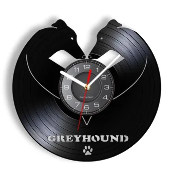 Greyhound Nástenné Hodiny Vintage Vinyl Whippet Umenie Greyhound Zvierat, Psov, Domáce Zvieratá Spoločník Domova Sledovať Kolaudačné Párty Darček