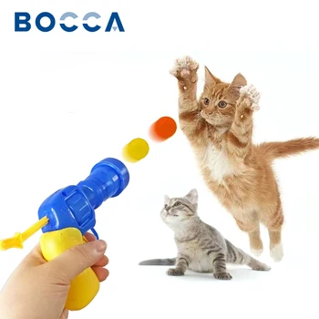 Bocca Cat Hračka Interaktívna Ukážka Výcviku Launcher, S Farebné Plyšové Loptu Pre Mačiatka Pompoms Gule Zábavné Pet Hry Hračka Dodávky