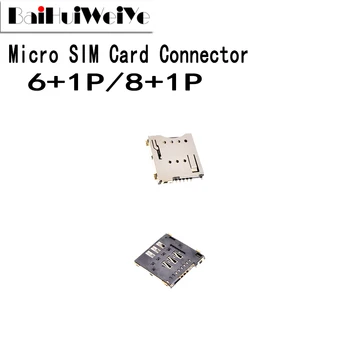 1PCS Micro SIM Kartu Konektor Patch Self-Piercing 6+1 P / 8+1 S Slot Karty SIM Zásuvky MUP-C792 Nové Dobrý Quality1
