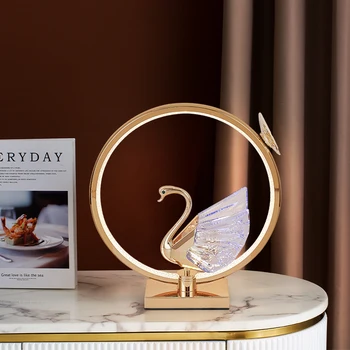 TEMAR Moderné Zlaté LED Swan, stolná Lampa Kreatívny Dizajn Stôl Light Decor Pre Domáce Obývacia Izba