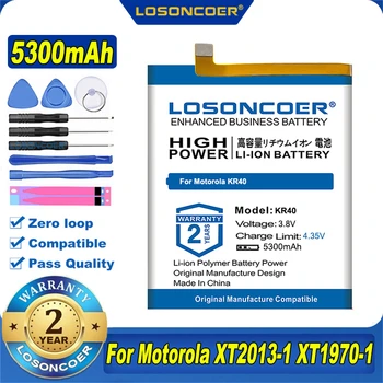 100% Originálne LOSONCOER 5300mah KR40 Batérie Pre Motorola Moto Jednu Akciu XT2013-1 / Jeden Vízia XT1970-1