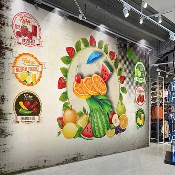 Foto Tapety Tvorivé Melón Oranžové Ovocie nástenná maľba Supermarket, ovocia Obchode Tvorivé Zázemie Stenu Papier Nepremokavé Nálepky