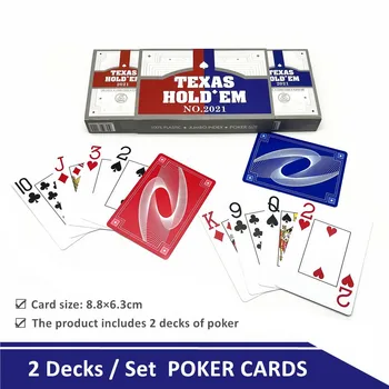 Plastové Hracie Karty, 2-Podlažie Poker Kartu Nastaviť Pre Texas Holdem Trvanlivé Nepremokavé Umývateľný Profesionálne Dosková Hra L755