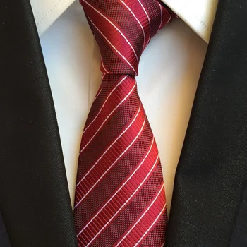 Pruhované červené Pánske Väzby pre mužov pánska krku kravatu Business Kravata 8 cm príslušenstvo Mariage Gravata