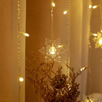LED Vianočná Vločka Svetlá Opony String Svetlá Vonkajšie Garland Domácej Strany Záhrade Nový Rok Dekorácie Mall Dekorácie
