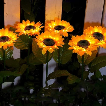 Dekoratívne Slnečné Svetlo Vonkajšie Solárne Slnečnice Dekoratívne Osvetlenie pre Záhradné Chodníky Party Decor