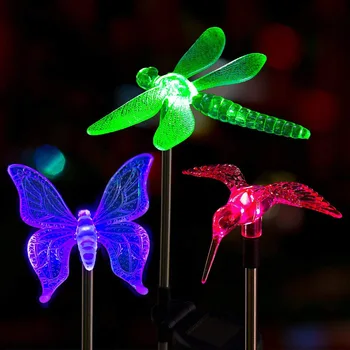 Slnečné Svetlo Vonkajšie Vták Motýľ Dragonfly Svetlá Vklad Svetlá Farby Svetla Nádvorie Krajiny Záhradné Dekorácie