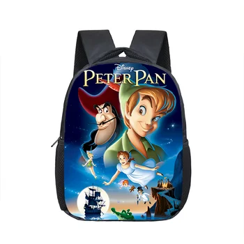 12 palcový Disney Peter Pan Školské tašky Škôlky Deti Školský Batoh Cartoon Dievča, Chlapec Primárne Bookbag Batoh Mochila