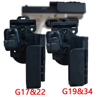 Taktická Úroveň 3 Vykonávať Rýchlo Nakresliť Pravej Ruke OWB IPSC Glock Závesu Pištole Prípade Pás Clip Držiak pre Airsoft Glock 17 19 22 34