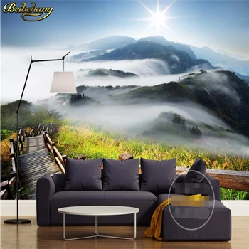 beibehang foto wall paper Luxusné Kvalitné HD Plank road mraky, hory slnečného svetla, krásy pozadie 3d veľké steny tapety nástenná maľba