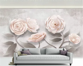 Moderné 3D ružová troch-dimenzionální módne kvet, spálne, gauč pozadí steny domáce dekorácie nástenná maľba tapetový papier peint behang