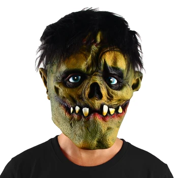 Halloween Krvavé Strašidelný Zlo Dospelých Zelené Zombie Jazva Masku na tvár Monster Upír Demon Horor Ghost Maska Latexová Kostým Party Rekvizity