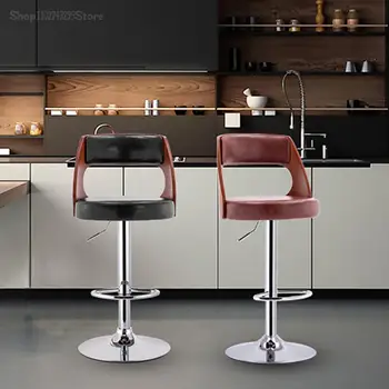 Moderné Stoličky Prízvuk Kože tvoria Minimalistický Dizajnér Stoličky Luxus, Vysoká Stolička Otočná Bancos De Bar Knižnice Nábytok YYY40XP