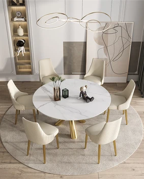 Taliansky ľahké luxusné rock doska Pandora luxusný Kamenný Kolo moderný jednoduchý domácnosti, malé nehrdzavejúcej ocele stôl a stoličky špirála