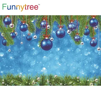 Funnytree Zime Vianočný Večierok Šťastný Nový Rok Pozadie Zvony Listy Bodky Snowflake Luk Dekorácie Photobooth Pozadí