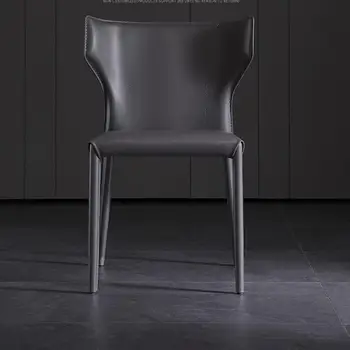 Svetlo Luxusné Minimalistický Sedlo Stoličky Domov Jedáleň Sedlo Ťažké Kožené Kreslo Voľný Čas Rokovania Späť Stoličku Talianskej