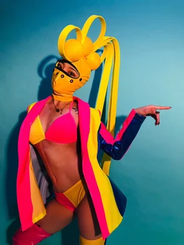 Sexy Gogo Dance Kostým Žena Dj, Spevák Oblečenie Multicolor Vyhovovali Strany Festival Oblečenie Nočný Klub Zobraziť Čas Fáze Nosenie