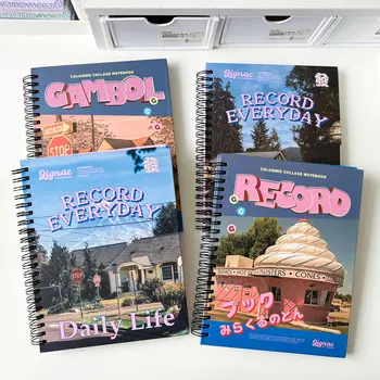 New American rollover retro notebook vzdelávania študentov poznámky notebook dievča diy ruke knihu denník notebooky a časopisoch notebook