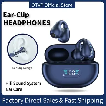 2023 Nové Bezdrôtové Slúchadlá Ear-Klip Bluetooth 5.3 Slúchadlá Hi-Fi Systém Hudba Touch Ovládania Potlačením Hluku