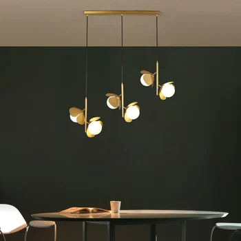 Nordic Moderný Minimalistický Kreatívny Dizajn Plné Medené Lampy Domova Obývacia Izba Jedáleň Dekorácie Kolo Luster