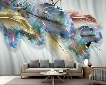 beibehang maľovanie Moderný minimalistický 3d TV joj, dekorácie pierko tapety obývacia izba, spálňa tapety nástenná maľba nové